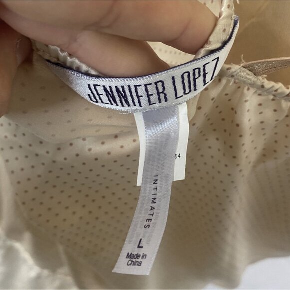 ⭐ 3/$15 Jennifer Lopez Y2K L Tan Polka Dot Satin Drawstring Romper Rhinestones - Picture 8 of 8